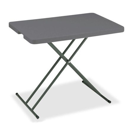 GLOBAL INDUSTRIAL Adjustable Height Plastic Folding Table, 30 x 20, Charcoal B2241292